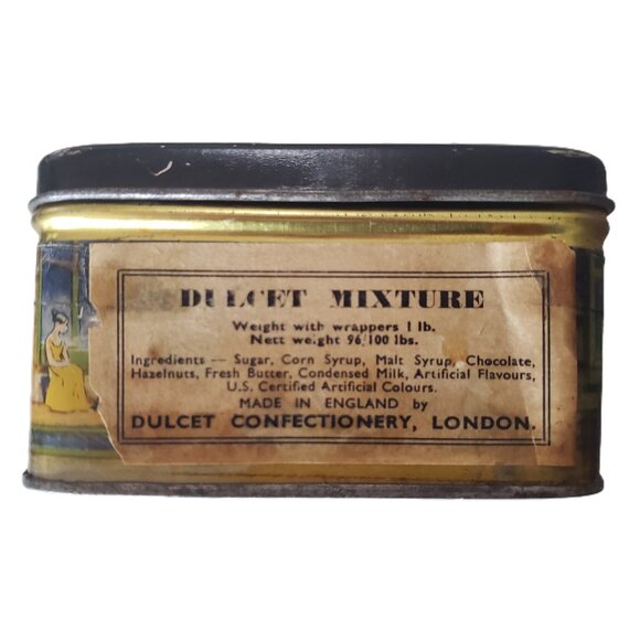 Vintage Tin Box Dulcet Confectionary English Lithograph Ad - Picture 7 of 16